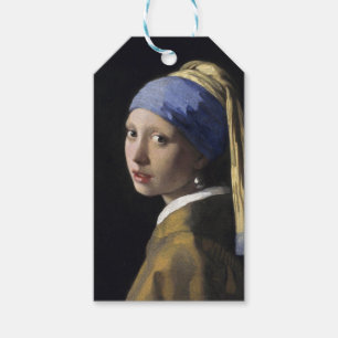 Etiqueta Para Presente Rapariga com pérolas a ouvir por Johannes Vermeer