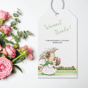 Etiqueta Para Presente Raparigas Sunbonnet Chá de fraldas Obrigado Etique