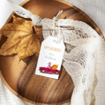 Rato de Cartoon Feliz Halloween Pumpkin Gift Tag