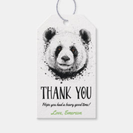Etiqueta Para Presente Realista Panda Bear Birthday Obrigado