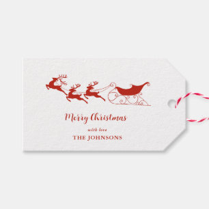 Etiqueta Para Presente Rebeldes e Sleigh Red & White Christmas