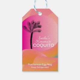 Etiqueta Para Presente Receita de Coquito Bebida Coco Leite de Ovo Rosa