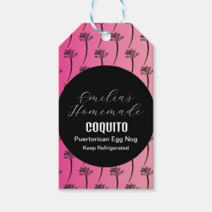 Etiqueta Para Presente Receita de Coquito Bebida Coco Nogue de Ovo Palma