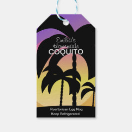 Etiqueta Para Presente Receita de Coquito Tropical Bebida Coco Nog de Ovo
