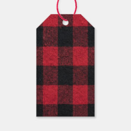 Etiqueta Para Presente Red and Black Buffalo Plaid Christmas