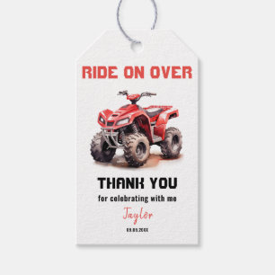 Etiqueta Para Presente Red ATV Wheeler Bike Birthday