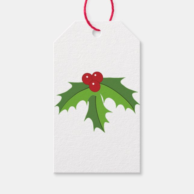Etiqueta Para Presente Red Berry Holly (Frente)