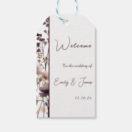 Etiqueta Para Presente Red Blush Floral Wedding Elegant