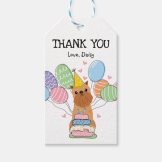 Etiqueta Para Presente Red Bruxelles Griffon Dog Aniversário Favor