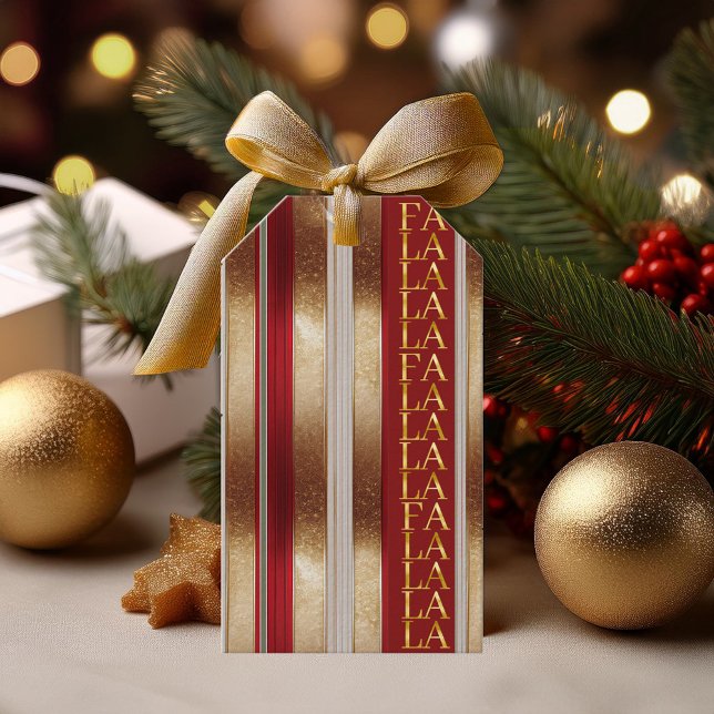 Etiqueta Para Presente Red Christmas Fa La Pattern#27 ID1009 (Criador carregado)