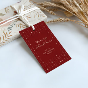 Etiqueta Para Presente Red E Cream Stars Feliz Natal