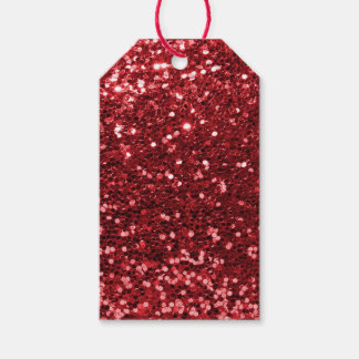 Etiqueta Para Presente Red Faux Glitter