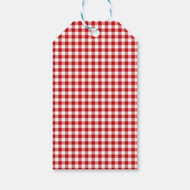 Etiqueta Para Presente Red Gingham (Frente)