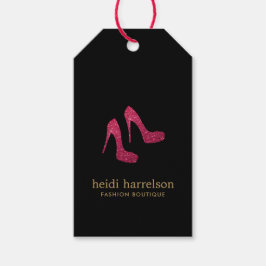 Etiqueta Para Presente Red Glitter Heels Boutique Fashion Black