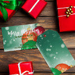 Etiqueta Para Presente Red Green Christmas Baubles Winter Wonderland<br><div class="desc">Design de etiqueta de presente de Natal personalizada, com bolhas de Natal vermelhas e verdes sobre um fundo verde-cinzento de neve. O texto é totalmente personalizável. Para alterá-la, use a opção Personalizar. Para obter mais alterações, como alterações na fonte, cor da fonte ou layout de texto, use a opção Editar...</div>