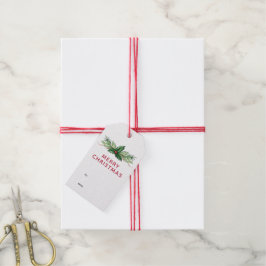 Etiqueta Para Presente Red Holly deixa Buquê Feriado de Natal
