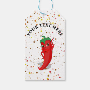 Etiqueta Para Presente Red Hot Pepper Diva Paint Splatter