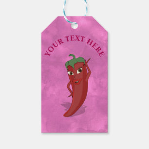 Etiqueta Para Presente Red Hot Pepper Diva Pink Watercolor