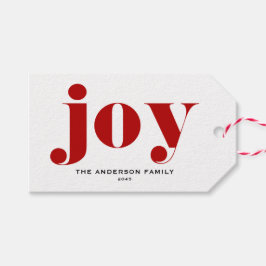 Etiqueta Para Presente Red JOY Bold Typografia Moderna Natal