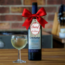 Etiqueta Para Presente Red Ribbon Striped Custom Holiday Gift Tag