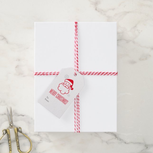 Etiqueta Para Presente Red Santa Claus (Com cordão)