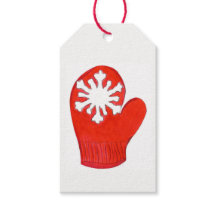 Red Snowflake Mittens Dags