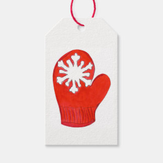 Etiqueta Para Presente Red Snowflake Mittens Dags