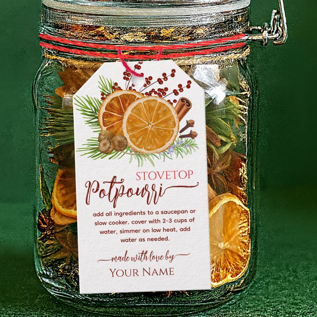 Etiqueta Para Presente Red Stovetop Christmas  Simmering Potpourri  (Criador carregado)