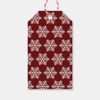 Etiqueta Para Presente Red White Modern Snowflake Christmas Pattern