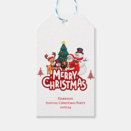 Etiqueta Para Presente Red & White Simple Feliz Natal