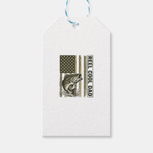 Etiqueta Para Presente Reel Cool Dad Bass Fishing Flag Vector Design_1
