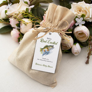 Etiqueta Para Presente Reel Excitou Grande Chá de fraldas Pescador De Pei