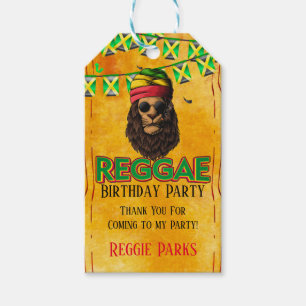 Etiqueta Para Presente Reggae Festa de aniversário Obrigado