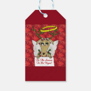 Etiqueta Para Presente Reindeer Angel Tis A Época de Ser Vegan