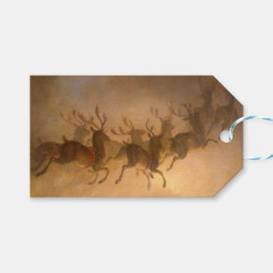 Etiqueta Para Presente Reindeer de Papai Noel por William Holbrook Beard