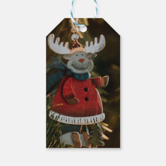 Etiqueta Para Presente Reindeer Ornament Christmas (Frente)