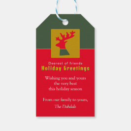 Etiqueta Para Presente Reindeer Personalizado Floresta Vermelha Natal Ver