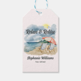 Etiqueta Para Presente Relaxe e retire a cadeira de praia tropical Partid