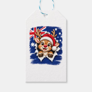 Etiqueta Para Presente Rena de Natal Australiana