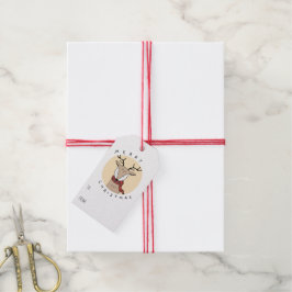 Etiqueta Para Presente Rena de Natal com Cachecol