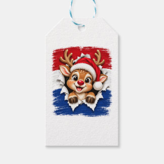 Etiqueta Para Presente Rena de Natal Holandesa