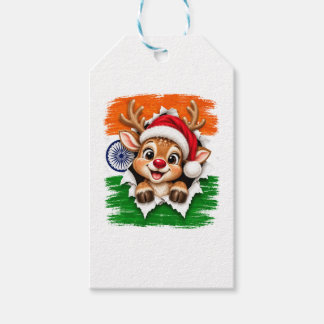 Etiqueta Para Presente Rena de Natal Indiana
