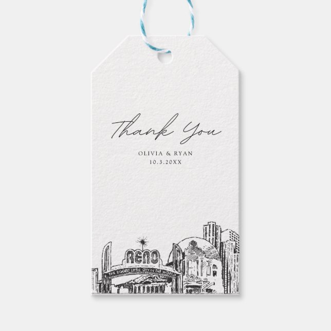 Etiqueta Para Presente Reno Wedding Favor Obrigado (Frente)