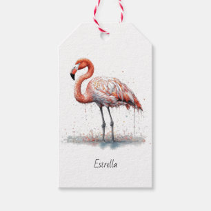 Etiqueta Para Presente Resplendor do Flamingo: Flamingo Aquarela, persona