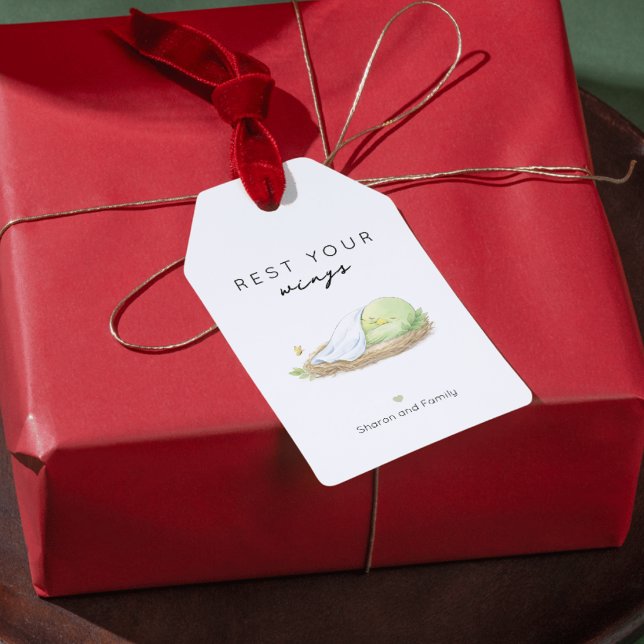 Etiqueta Para Presente Rest Your Wings Personalized Cancer Support   (Criador carregado)