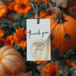 Etiqueta Para Presente Retângulo de Abóbora do Chá de fraldas de outono