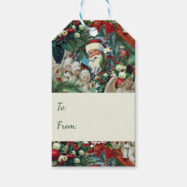 Etiqueta Para Presente Retrato de Natal Vitoriano