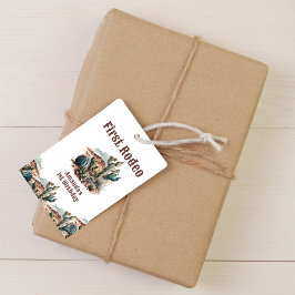 Etiqueta Para Presente Retro 1rua Primeiro Rodeio Oeste Cactus Aniversári