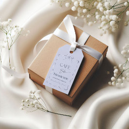 Etiqueta Para Presente Retro Blue Bow Cafe Bebe Boy Coffee Baby Shower