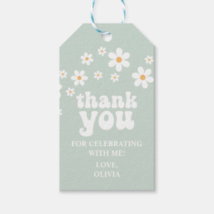 Etiqueta Para Presente Retro Daisy floral Birthday